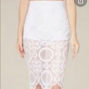 Bebe Brady White Lace Skirt